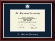 St. Martinus University Masterpiece Medallion Diploma Frame in Gallery Silver