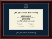 St. Martinus University Silver Embossed Diploma Frame in Gallery Silver