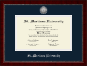 St. Martinus University diploma frame - Silver Engraved Medallion Diploma Frame in Sutton