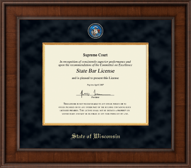 State of Wisconsin certificate frame - Presidential Masterpiece Certificate Frame in Madison