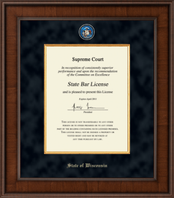 State of Wisconsin certificate frame - Presidential Masterpiece Certificate Frame in Madison