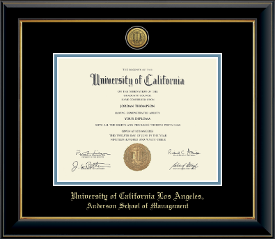 University of California Los Angeles diploma frame - Gold Engraved Medallion Diploma Frame in Onyx Gold