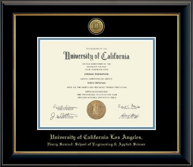 University of California Los Angeles diploma frame - Gold Engraved Medallion Diploma Frame in Onyx Gold