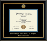 University of California Los Angeles diploma frame - Gold Engraved Medallion Diploma Frame in Onyx Gold