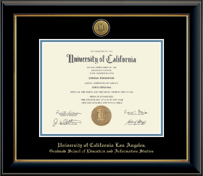 University of California Los Angeles diploma frame - Gold Engraved Medallion Diploma Frame in Onyx Gold