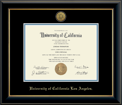 University of California Los Angeles diploma frame - Gold Engraved Medallion Diploma Frame in Onyx Gold