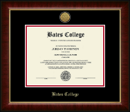 Bates College Gold Engraved Medallion Diploma Frame in Murano