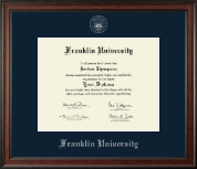 Franklin University diploma frame - Silver Embossed Diploma Frame in Studio