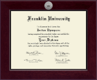 Franklin University Century Silver Engraved Diploma Frame in Cordova