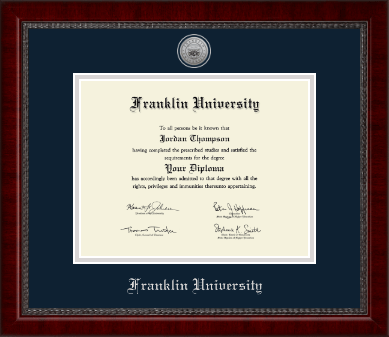 Franklin University diploma frame - Silver Engraved Medallion Diploma Frame in Sutton