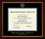 The University of Alabama Huntsville diploma frame - Gold Embossed Diploma Frame in Murano