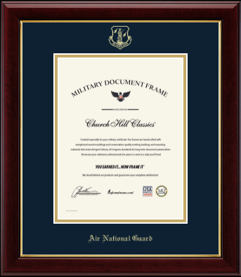 Air National Guard certificate frame - Gold Embossed Air National Guard Certificate Frame in Gallery