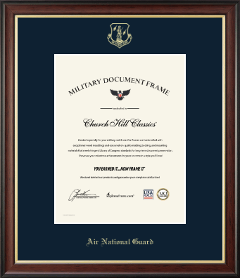 Air National Guard certificate frame - Air National Guard Honorable Discharge Certificate Frame in Studio Gold