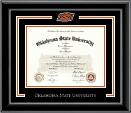 Oklahoma State University Spirit Medallion Diploma Frame in Onyx Silver