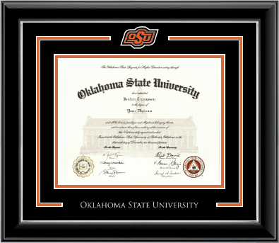 Oklahoma State University diploma frame - Spirit Medallion Diploma Frame in Onyx Silver