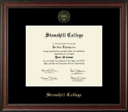 Stonehill College Gold Embossed Diploma Frame in Studio