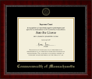 Commonwealth of Massachusetts certificate frame - Gold Embossed Certificate Frame in Sutton
