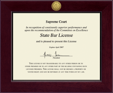 Commonwealth of Massachusetts certificate frame - Century Gold Engraved Certificate Frame in Cordova