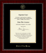 State of New Jersey Gold Embossed Certificate Frame in Sutton