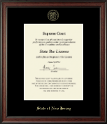 State of New Jersey certificate frame - Gold Embossed Certificate Frame in Studio