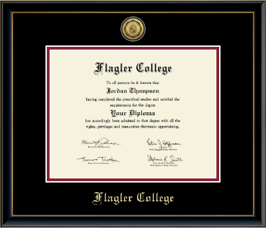 Flagler College diploma frame - Gold Engraved Medallion Diploma Frame in Onexa Gold
