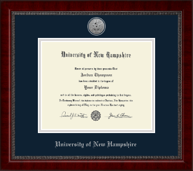 University of New Hampshire at Manchester diploma frame - Silver Engraved Medallion Diploma Frame in Sutton