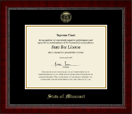 State of Missouri Gold Embossed Certificate Frame in Sutton