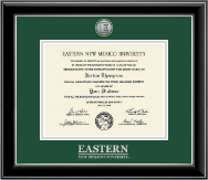 Eastern New Mexico University Silver Engraved Medallion Diploma Frame in Onyx Silver