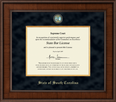 State of South Carolina certificate frame - Presidential Masterpiece Certificate Frame in Madison