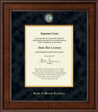 State of South Carolina certificate frame - Presidential Masterpiece Certificate Frame in Madison