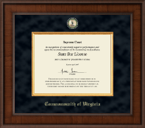 Commonwealth of Virginia Presidential Masterpiece Certificate Frame in Madison