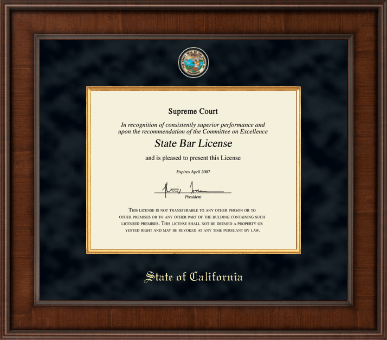State of California certificate frame - Presidential Masterpiece Certificate Frame in Madison