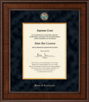State of California certificate frame - Presidential Masterpiece Certificate Frame in Madison