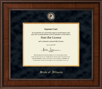 State of Illinois certificate frame - Presidential Masterpiece Certificate Frame in Madison
