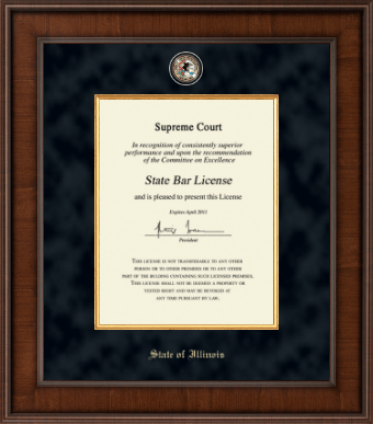State of Illinois certificate frame - Presidential Masterpiece Certificate Frame in Madison