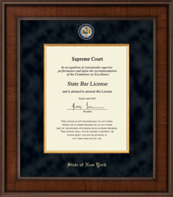 State of New York certificate frame - Presidential Masterpiece Certificate Frame in Madison