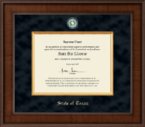 State of Texas Presidential Masterpiece Certificate Frame in Madison