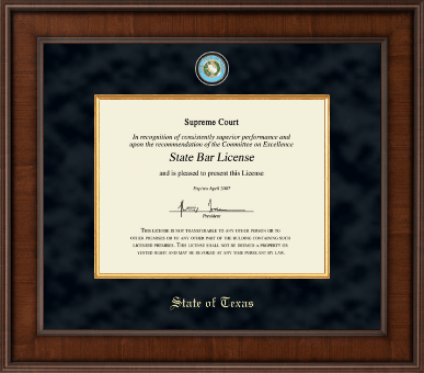 State of Texas certificate frame - Presidential Masterpiece Certificate Frame in Madison