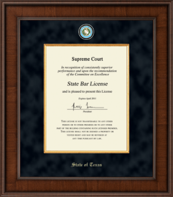 State of Texas certificate frame - Presidential Masterpiece Certificate Frame in Madison