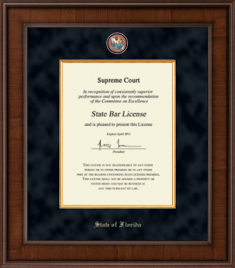 State of Florida certificate frame - Presidential Masterpiece Certificate Frame Vertical in Madison