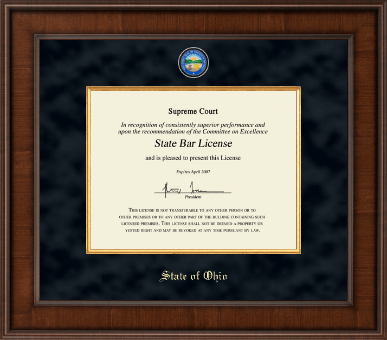 State of Ohio certificate frame - Presidential Masterpiece Certificate Frame in Madison