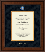 State of Ohio Presidential Masterpiece Certificate Frame Vertical in Madison
