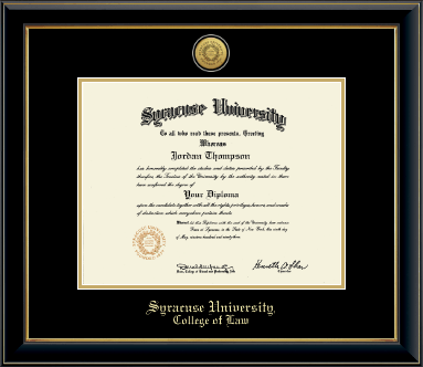 Syracuse University diploma frame - Gold Engraved Medallion Diploma Frame in Onyx Gold