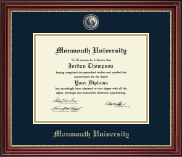 Monmouth University Masterpiece Medallion Diploma Frame in Kensington Gold