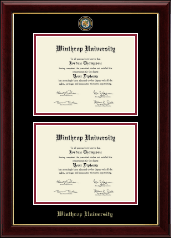 Winthrop University Masterpiece Medallion Double Diploma Frame in Gallery