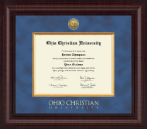 Ohio Christian University Presidential Gold Engraved Diploma Frame in Premier