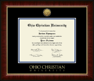 Ohio Christian University diploma frame - Gold Engraved Medallion Diploma Frame in Murano