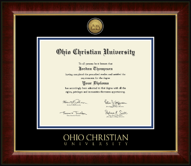 Ohio Christian University diploma frame - Gold Engraved Medallion Diploma Frame in Murano