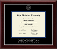 Ohio Christian University Silver Embossed Diploma Frame in Gallery Silver