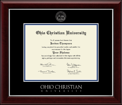 Ohio Christian University diploma frame - Silver Embossed Diploma Frame in Gallery Silver